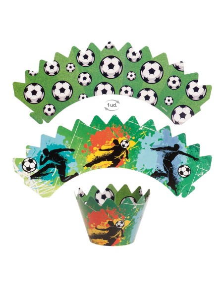 Dekora Cupcake Wraps en Toppers Voetbal -12st-