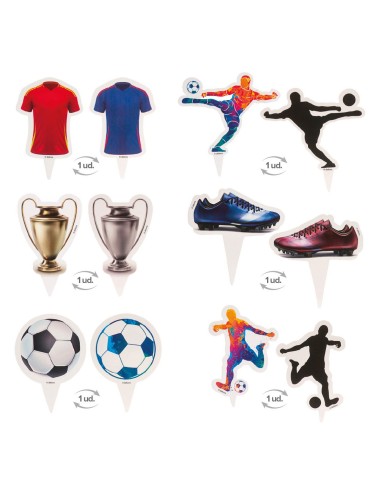 Dekora Cupcake Wraps en Toppers Voetbal -12st-