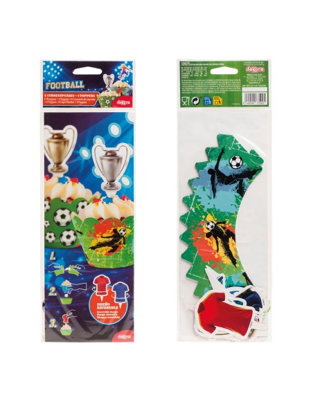 Dekora Cupcake Wraps en Toppers Voetbal -12st-