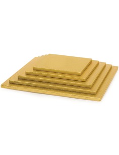 Decora Cake Drum Vierkant -30cm- Goud //