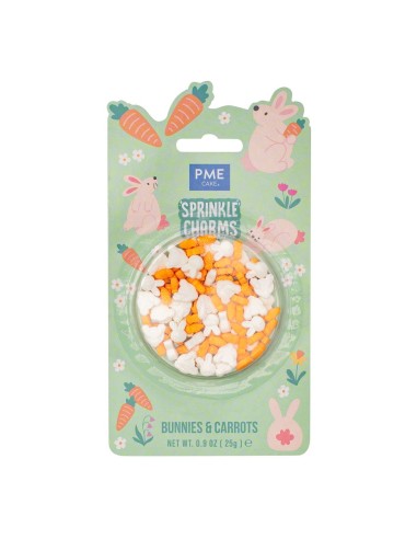 PME Sprinkle Charms Konijntjes en Wortels -25gr-