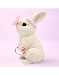 3D Taarttopper op Maat: Konijn met Vlinder Beige - B-Keuze