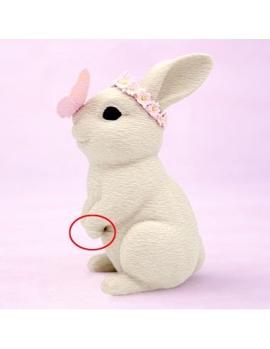 3D Taarttopper op Maat: Konijn met Vlinder Beige - B-Keuze