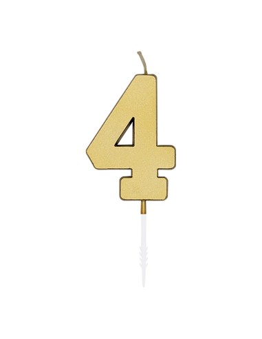 Metallic Kaars Goud - Nummer 4