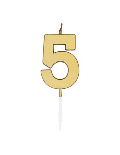 Metallic Kaars Goud - Nummer 5