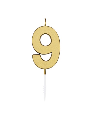 Metallic Kaars Goud - Nummer 9