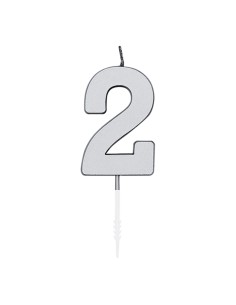 Metallic Kaars Zilver - Nummer 2