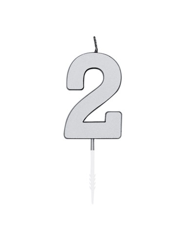 Metallic Kaars Zilver - Nummer 2