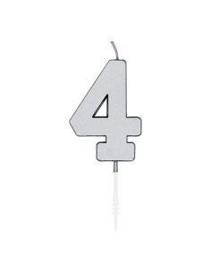 Metallic Kaars Zilver - Nummer 4