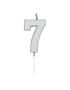 Metallic Kaars Zilver - Nummer 7