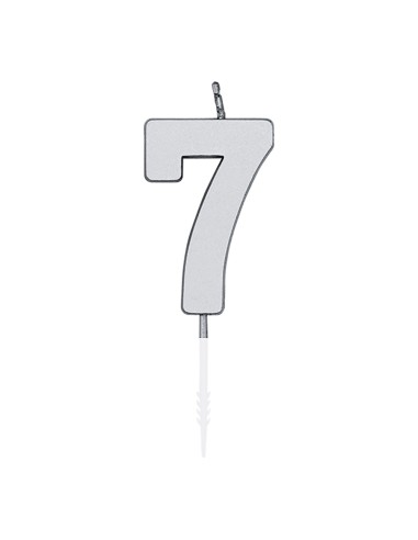 Metallic Kaars Zilver - Nummer 7