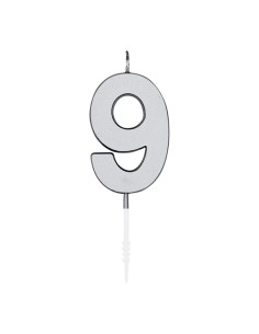 Metallic Kaars Zilver - Nummer 9