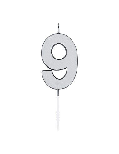 Metallic Kaars Zilver - Nummer 9