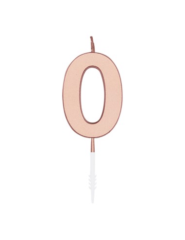 Metallic Kaars Rosé Goud - Nummer 0