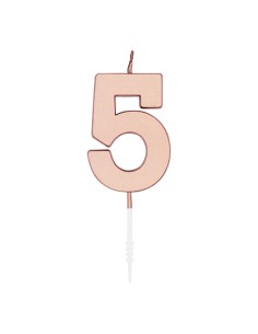 Metallic Kaars Rosé Goud - Nummer 5