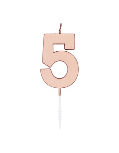 Metallic Kaars Rosé Goud - Nummer 5