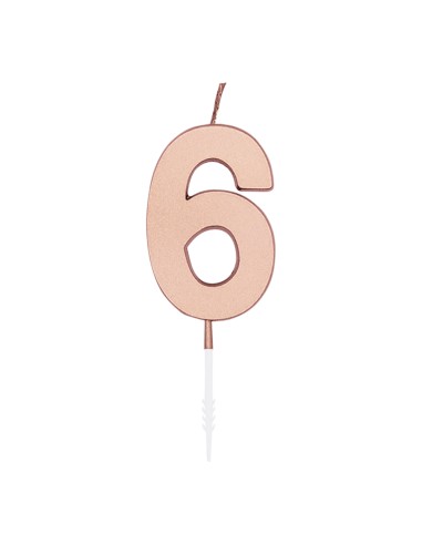 Metallic Kaars Rosé Goud - Nummer 6