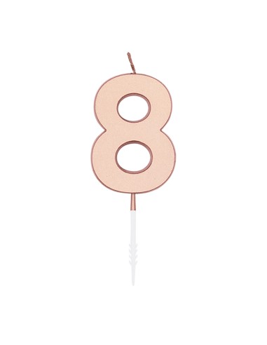 Metallic Kaars Rosé Goud - Nummer 8