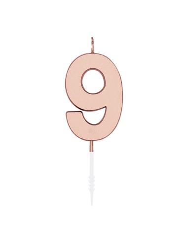 Metallic Kaars Rosé Goud - Nummer 9