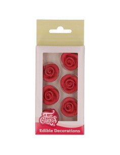 FunCakes Fondant Decoratie Rozen Rood -6st-