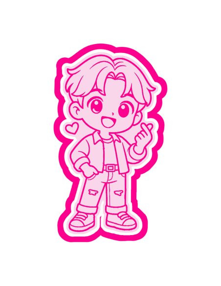 3D Uitsteker op Maat: K-Pop Demon Hunters Jino met Stempel