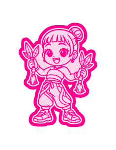 3D Uitsteker op Maat: K-Pop Demon Hunters Zoey met Stempel