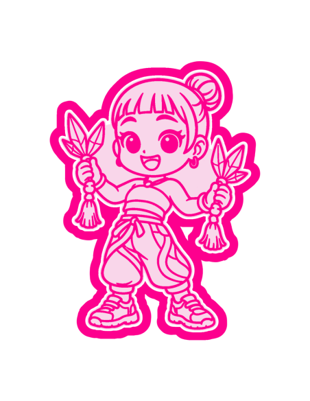 3D Uitsteker op Maat: K-Pop Demon Hunters Zoey met Stempel