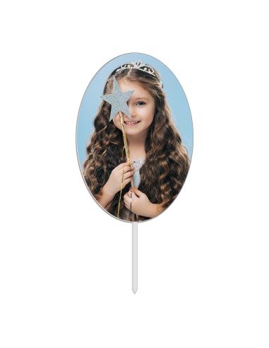 Full Colour Taarttopper Eigen Foto: Ovaal 1 - 10 cm