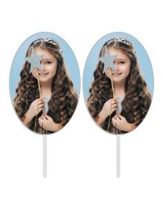 Full Colour Cupcaketoppers Eigen Foto: Ovaal 1 - 7,5 cm -2st