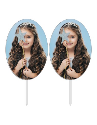 Full Colour Cupcaketoppers Eigen Foto: Ovaal 1 - 7,5 cm -2st