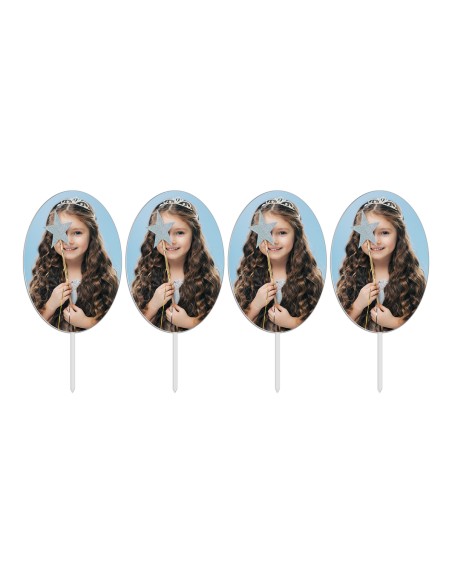 Full Colour Cupcaketoppers Eigen Foto: Ovaal 1 - 6 cm -4st