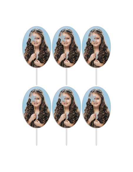 Full Colour Cupcaketoppers Eigen Foto: Ovaal 1 - 5 cm -6st