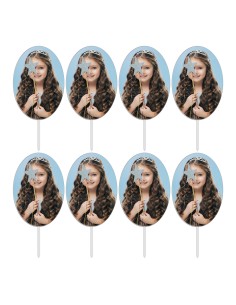 Full Colour Cupcaketoppers Eigen Foto: Ovaal 1 - 4 cm -8st