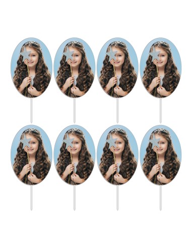 Full Colour Cupcaketoppers Eigen Foto: Ovaal 1 - 4 cm -8st