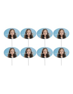 Full Colour Cupcaketoppers Eigen Foto: Ovaal 2 - 4 cm -8st