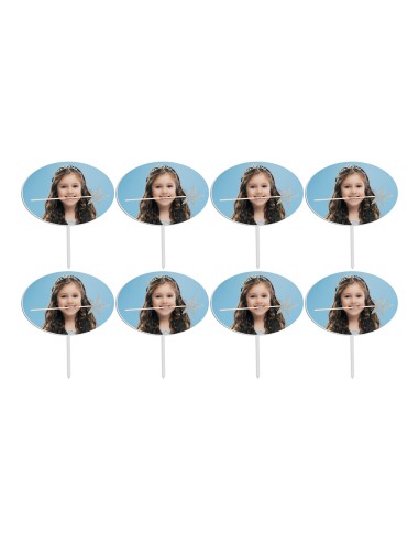 Full Colour Cupcaketoppers Eigen Foto: Ovaal 2 - 4 cm -8st