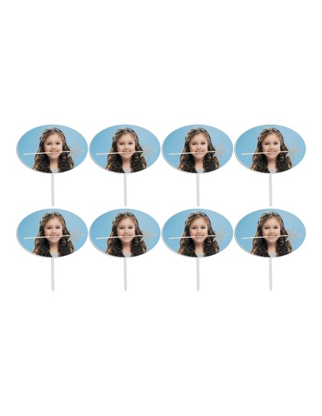 Full Colour Cupcaketoppers Eigen Foto: Ovaal 2 - 4 cm -8st