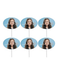Full Colour Cupcaketoppers Eigen Foto: Ovaal 2 - 5 cm -6st