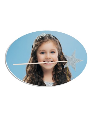 Full Colour Taarttopper Front Eigen Foto: Ovaal 2 - 14 cm