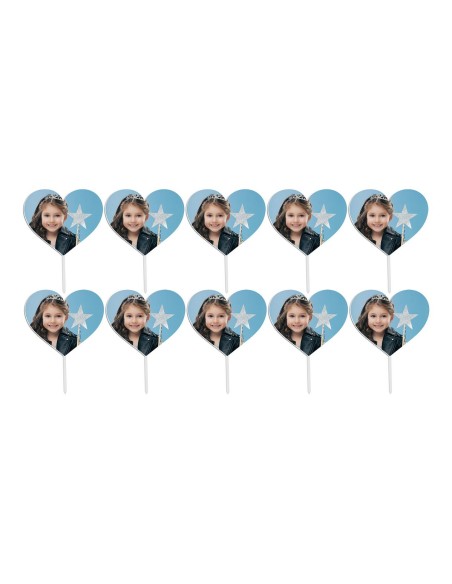 Full Colour Cupcaketoppers Eigen Foto: Hart 3,5 cm -10st-