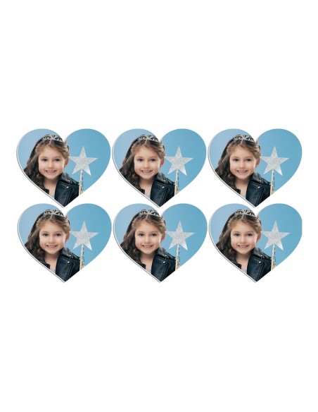 Full Colour Cupcaketoppers Front Eigen Foto: Hart 5 cm -6st-