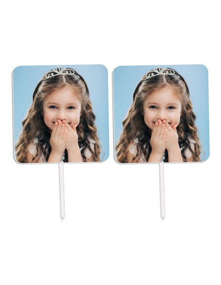 Full Colour Cupcaketoppers Eigen Foto: Vierkant 7,5 cm