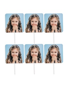 Full Colour Cupcaketoppers Eigen Foto: Vierkant 5 cm