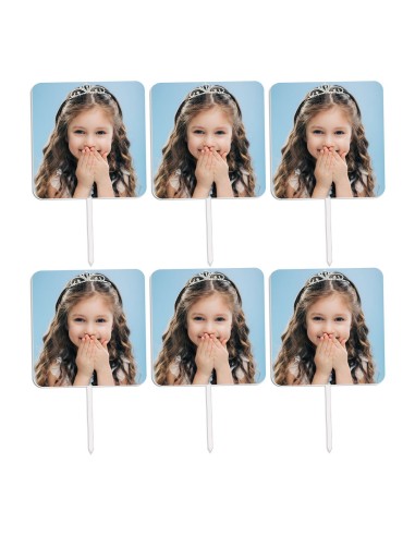 Full Colour Cupcaketoppers Eigen Foto: Vierkant 5 cm