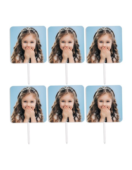 Full Colour Cupcaketoppers Eigen Foto: Vierkant 5 cm