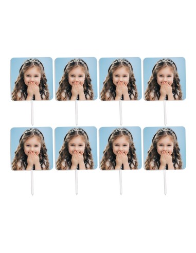 Full Colour Cupcaketoppers Eigen Foto: Vierkant 4 cm