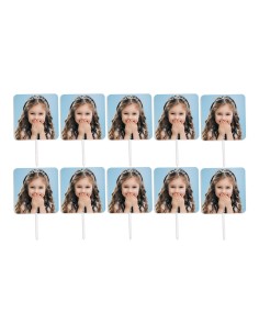 Full Colour Cupcaketoppers Eigen Foto: Vierkant 3,5 cm
