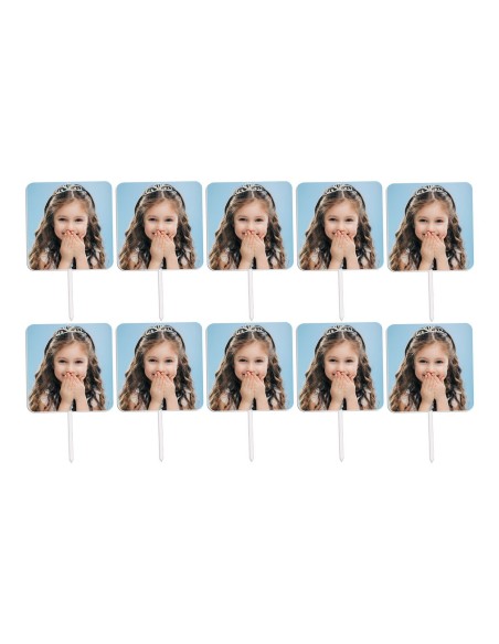 Full Colour Cupcaketoppers Eigen Foto: Vierkant 3,5 cm