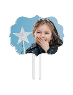 Full Colour Taarttopper Eigen Foto: Frame 2 - 10 cm