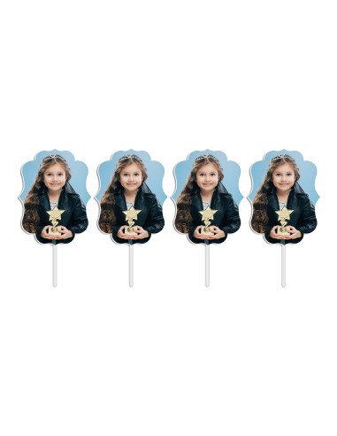 Full Colour Cupcaketoppers Eigen Foto: Frame 1 - 6 cm